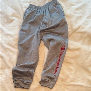 Champion Kids Gray Joggers with Red Logo